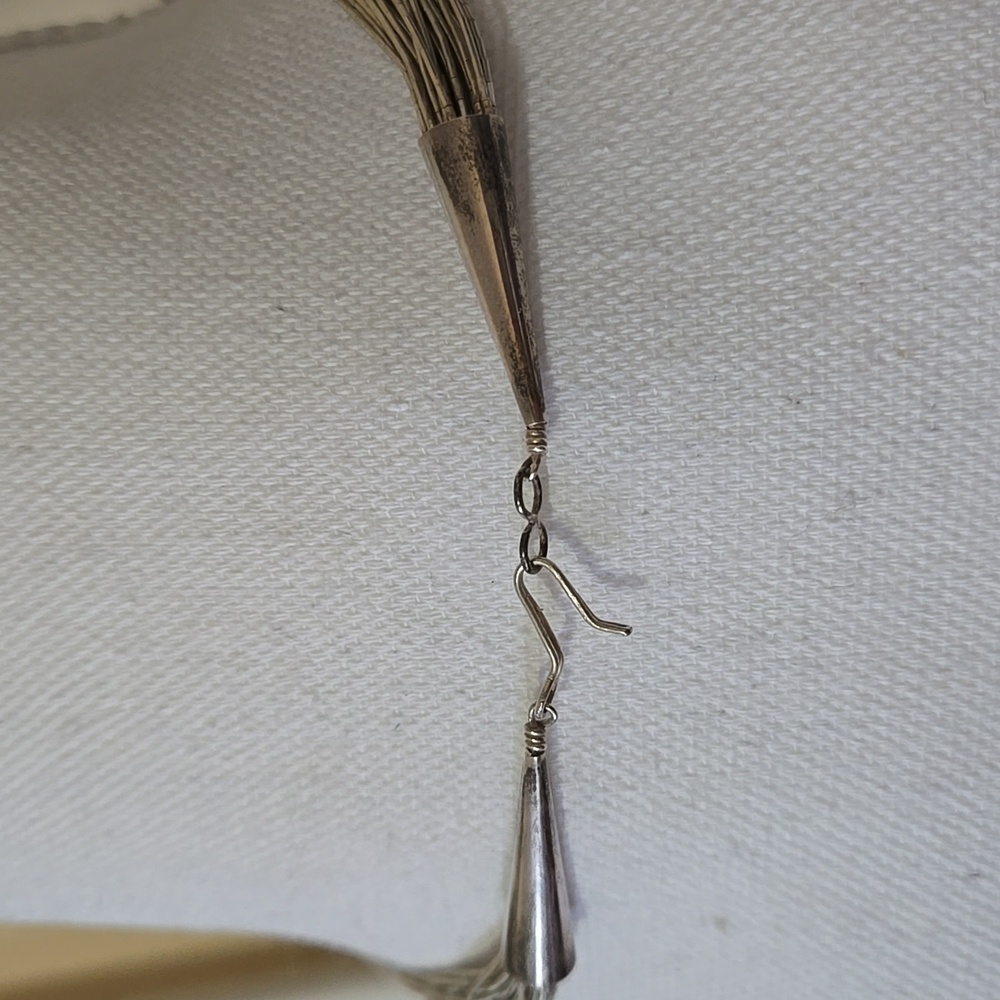 Vintage Navajo Liquid Sterling Silver 30 Strand Necklace 28" - Picture 7 of 9